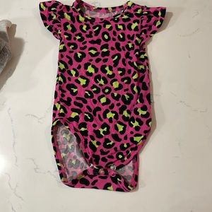 Posh Peanut Neon Pink Capsleeve Ruffle Bodysuit